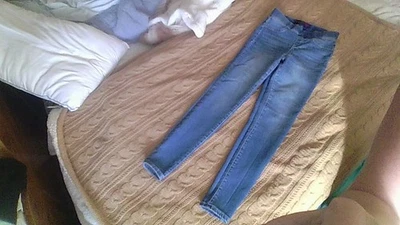 No Boundaries Size S (3-5) PullOn Denim-Style Pants 24x26 Elastic W Back Pockets - Image 1 of 4