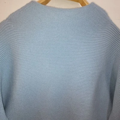 Suéter Pullover Vince Azul Claro Acanalado Cuello Simulado Lana Cachemira Para Mujer XS Foto 1 de 4