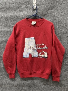 Vintage Colorado Avalanche Sweater Mens Small Red NHL Hockey Made USA 90s - Picture 1 of 8