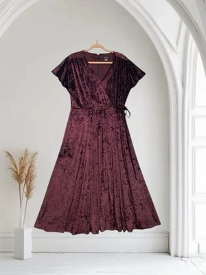 Vestido midi de terciopelo para mujer Tahari Arthur S. Levine talla 14 bruja gótica glamour Foto 1 de 4