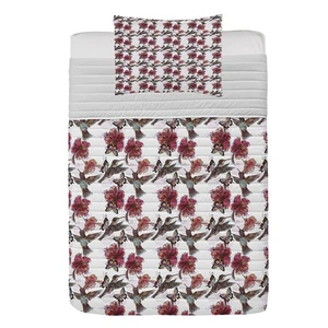 Lunarable Hummingbirds Microfiber Bedspread Set, Watercolor Art Style Pattern... - Picture 1 of 4
