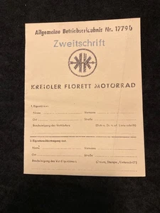 Permiso de funcionamiento Kreidler Florett 3 velocidades K 54 1968 - Imagen 1 de 2