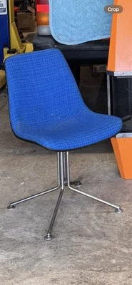 Juego de 2 sillas MCM vintage azules y cromadas Foto 1 de 2