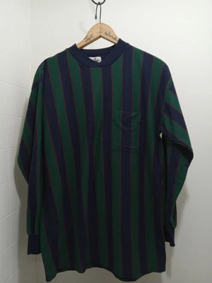 Vintage Jockey Classics Green & Blue Striped Mens Shirt Sz Med - Image 1 of 4