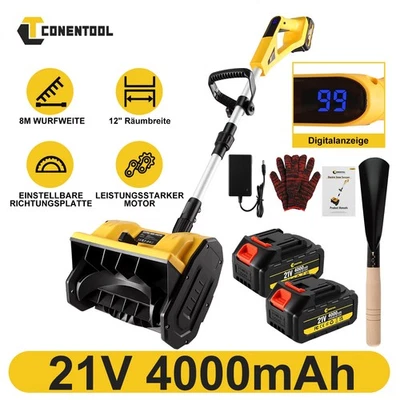 Akku Schneefräse Elektrische Schneeschieber Schneeschaufel 2 Akkus und Ladegerät - Bild 1 von 4