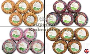 5 Multi Rainbow ANCHOR Pearl Cotton Crochet Balls Size N.8 Thread 85 Meters UK - Picture 1 of 15