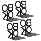 4Pcs Metal Bookends Book Holders Shaped Bookend Metal Bookends Small Book Stands