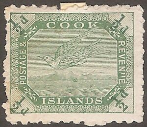 COOK ISLANDS 1902: 1/2d grey-green White Tern (SG 28a), MH