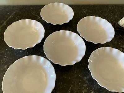 Melamine 7.75-inch Scalloped Salad Bowl ,SET 6- White NEW Ships FAST WHITE - Image 1 of 2