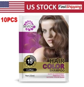 10pcs Natural Hair Dye Organic Plant Essence Hair Darkening Brown Hair Color - Picture 1 of 8