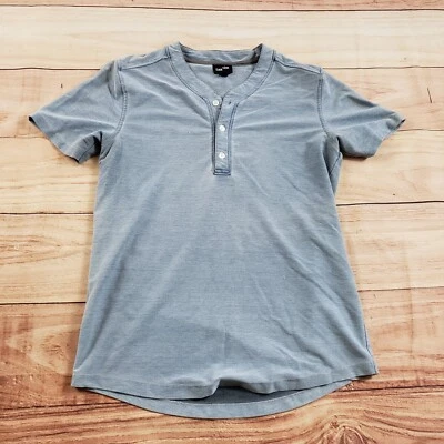 Camisa masculina Frank & Oak azul média leve Henley casual ao ar livre adulto * - Imagem 1 de 4