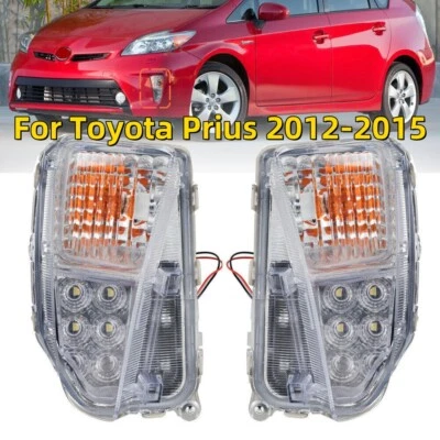 Pair LED DRL Fog Lamp Turn Signal Lights For Toyota Prius 2012-2015 Left/Right - Image 1 of 4