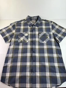 GUESS Dillon Slim Fit Blue/Green Plaid Short sleeve Button Down Mens XL 44”c EUC - Picture 1 of 11