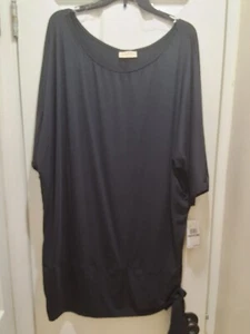 Michael Kors Women's Side Tie Swim Cover Up Black Size 1X - Picture 1 of 5