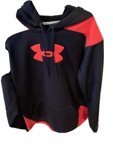 Under Armour Mens Hoodie Size Medium Black Red  - Picture 1 of 4