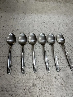 "Lote de (6) cucharas de cena de acero inoxidable SA 5,75"" Rogers Cutlery Lawncrest" Foto 1 de 4