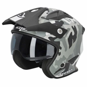 CASCO ACERBIS JET ARIA ECE 2206 URBAN CAMO BROWN MIMETICO MILITARE MOTO SCOOTER - Foto 1 di 7
