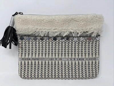 Lã Mossimo bordado creme e cinza esquimó inverno congelado - Imagem 1 de 4