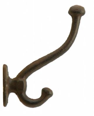 Double Wall Hook Decorative Antique Style Coat & Hat Hanger Iron 5.25" - Image 1 of 3