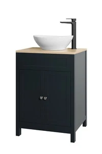 Keenware KVU-471K Chelsea Shaker Style Slate Grey Vanity With Country Oak Counte - Picture 1 of 2