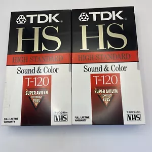TDK Premium Quality HS 6 Hours T-120 Blank VHS Tape New & Sealed (2 Pack) EL - Picture 1 of 2
