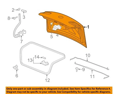 Used Deck Lid fits: 2008 Buick Lucerne Super chrome moulding Grade A Foto 1 de 3