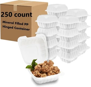 250 Count Clamshell Take Out Containers Disposable To Go Boxes for Dessert Cakes - Picture 1 of 6