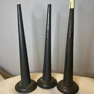 (3) Vintage Tin Metal 1950's Noisemaker Horns Star Pattern - Picture 1 of 9