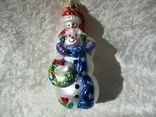 Lao Mai Glass Christmas Tree Ornament - Snowman Dad & Boy