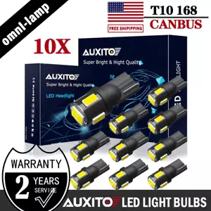 10x T10 192 198 164 W5W 6000K White LED License Plate Tag Side Marker Light Bulb - Picture 1 of 8