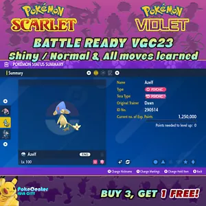 AZELF ◡ POKEMON VIOLETA ESCARLATA �BRILLANTE/NORMAL ◡ 6IV LISTO PARA BATALLA EN MUY BUEN ESTADO 23 ◡ - Imagen 1 de 5