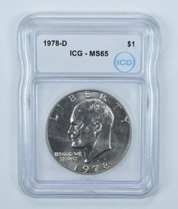 1978-D Eisenhower Dollar MS65 ICG - Picture 1 of 5