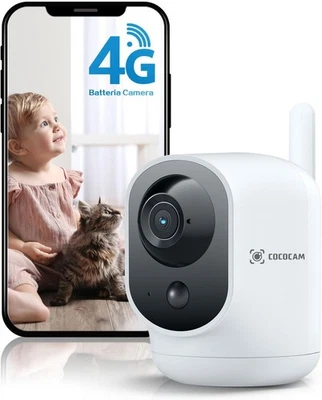 4G Telecamera con SIM Interno Senza Fili 2K, Batteria 6000mAh, 355°P 90°T, per B - Immagine 1 di 4