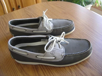 Timberland 男式 10.5 M 码灰色乐福鞋船懒人鞋 — 第 1/4 张图片