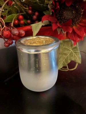 НОВЫЙ серебряный подсвечник ручной работы Pottery Barn Brie Mercury Hurricane - Изображение 1 из 4