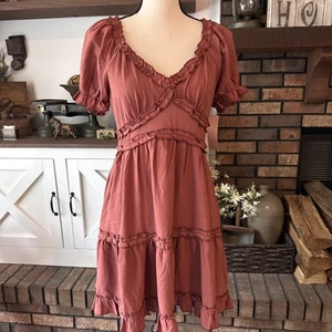 Women's Inspired Hearts Size L Rusty Coral Dress - Picture 1 of 4