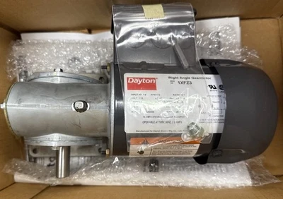 Dayton Right Angle Gearmotor 1XFZ3, 115V AC, 1/8 HP, 173 RPM, 31 lbs-in Torque - Image 1 of 4