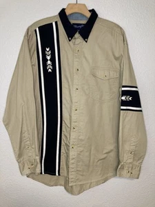 Camisa de Colección Wrangler Azteca Brushpopper Manga Larga Western Abotonada Para Hombres L - Imagen 1 de 9