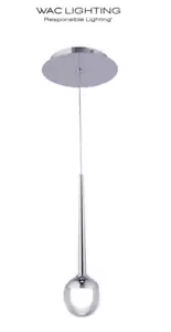 WAC Lighting PD-12911 Chrome Smash Collection 3" W Led Mini Pendant - New! - Picture 1 of 4