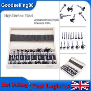 15PCS Drill Bit Set Metric 10-50mm Carbon Steel Drill Bit Set with Wooden Box - Picture 1 of 14