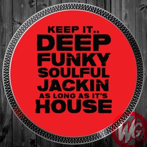 PAIR of DJ Turntable Slipmats 12 inch - KEEP IT HOUSE SLIPMATS - Picture 1 of 1