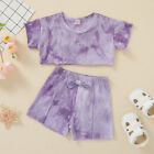 Kids Toddler Baby Girls Spring Summer Print Cotton Short Sleeve Tshirt Shorts