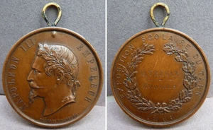 NAPOLÉON III médaille en bronze datée 1868 département du TARN Roquelay - Picture 1 of 1