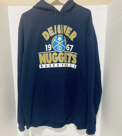Denver Nuggets Hoodie Men 2xl Blue Team Sweatshirt Cover