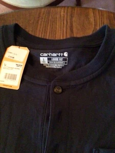 Carhartt Men's K128 Workwear Long-Sleeve Pocket Henley T-Shirt Lg Tall - Picture 1 of 7