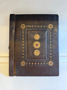 Jugendstil Deutsch Viktorianisch Leder Fotoalbum WELTKRIEG FOTOS Frankreich - Bild 1 von 12