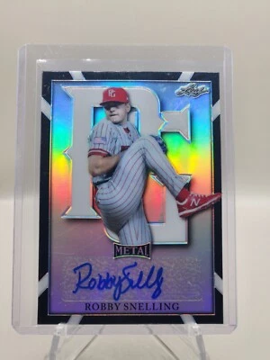 2021 Leaf Perfect Game Metal 13/15 Black Chrome Robby Snelling Padres - Image 1 of 4