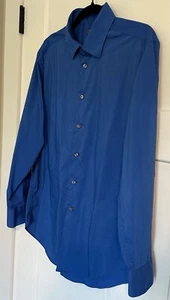 Madison Mens Blue Dress Button Down Shirt Slim Fit 16-16.5 32/33 Long Sleeve-LG - Picture 1 of 6