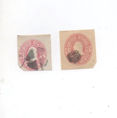 United States used cut square U58 U59 fancy cancel - Image 1 of 2