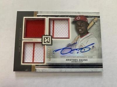 2020 Museum Collection Aristides Aquino Triple Relic Auto /199 Cincinnati Reds - Image 1 of 4